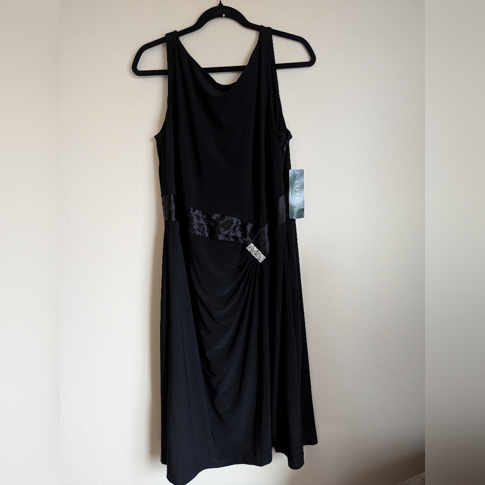 NWT Lauren Ralph Lauren Black Cocktail Dress Size 16